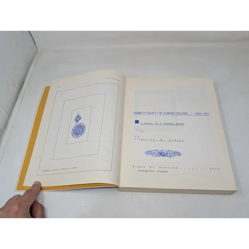 Sigma Pi Society of Illinois College Jacksonville Illinois History Book VTG 1971